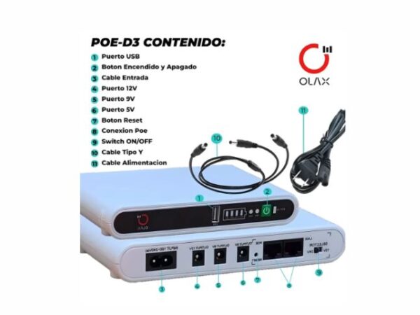 Mini UPS Olax Poe-D3